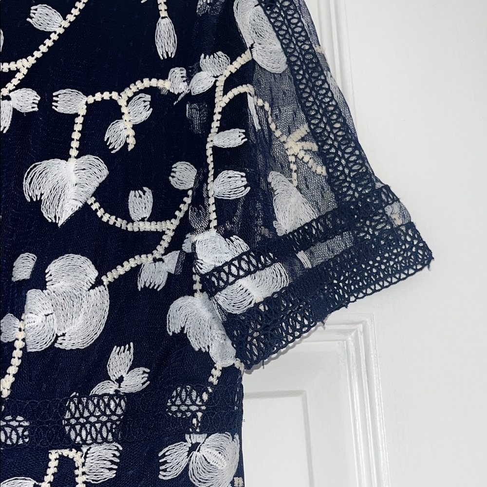 ANTONIO MELANI Navy and White Floral Midi Dress - Picture 4 of 7